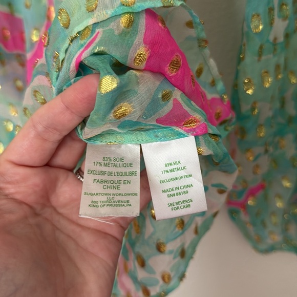 Lilly Pulitzer Tropical Rilla Silk Top - Picture 4 of 8